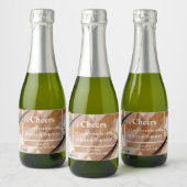 Trendige Rose Gold Glitzer Terrakotta abstrakt fet Schaumweinetikett (Flaschen)