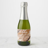 Trendige Rose Gold Glitzer Terrakotta abstrakt fet Schaumweinetikett (Vorderseite)