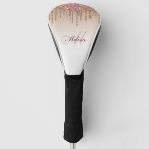 trendige Rose Gold lila Glitzer Tropfen Golf Headcover