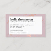 Trendige Rose Gold-Marmormuster im Blush-Designer Visitenkarte (Rückseite)