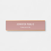 Trendige Rose Gold Moderne Berufliche Vorlage Türschild (Vorderseite )