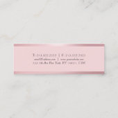 Trendige Rose Gold Moderne Elegante Einfache Vorla Mini Visitenkarte (Rückseite)