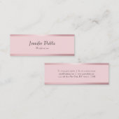 Trendige Rose Gold Moderne Elegante Einfache Vorla Mini Visitenkarte (Vorne/Hinten)