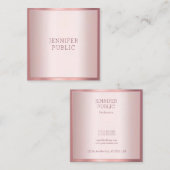 Trendige Rose Gold Moderne Elegante Einfache Vorla Quadratische Visitenkarte (Vorne/Hinten)