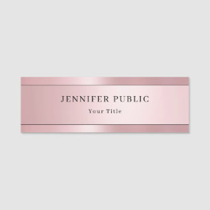 Trendige Rose Gold Moderne Elegante Template Recta Namensschild