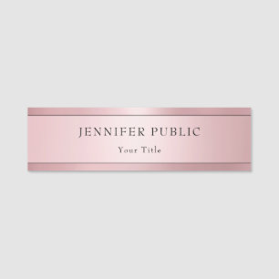 Trendige Rose Gold Moderne Elegante Vorlage Namensschild