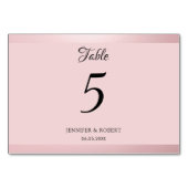 Trendige Rose Gold Moderne Skripte Elegante Vorlag Tischnummer (Rückseite)