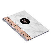 Trendige Rose Gold und Marmor mit Monogramm Notizblock (Rechte Seite)