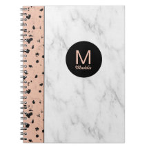 Trendige Rose Gold und Marmor mit Monogramm