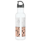 Trendige Rose Gold und Marmor mit Monogramm Trinkflasche (Rückseite)