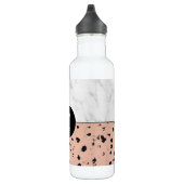 Trendige Rose Gold und Marmor mit Monogramm Trinkflasche (Rechts)