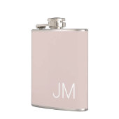Trendige Rosé-Übergrößen-Monogramm-Initialen Flachmann (Links)