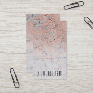 Trendige Roségold-Rosa Moderne Marmor Chic Glam Visitenkarte