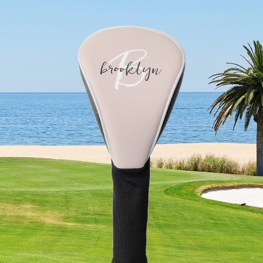 Trendige roségraye Schriftmonogramm Golf Headcover