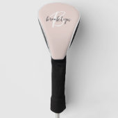Trendige roségraye Schriftmonogramm Golf Headcover (Vorderseite)
