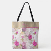 Trendige Rose's Tasche mit Monogramm (Vorderseite)