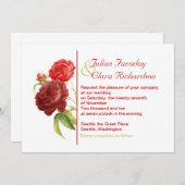 trendige rote Rosen Hochzeitseinladung Einladung (Vorne/Hinten)