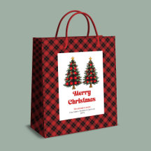 Trendige rote schwarze Tartan-Weihnachtstasche edi