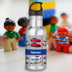 Trendige rote und weiße sportliche Sportwagen-Enth Edelstahlflasche
