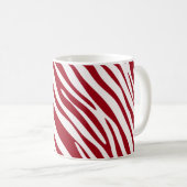Trendige rote Zebra-Tier-Streifen Kaffeetasse (VorderseiteRechts)
