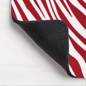 Trendige rote Zebra-Tier-Streifen Mousepad (Ecke)