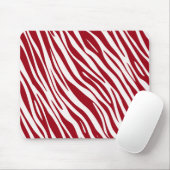 Trendige rote Zebra-Tier-Streifen Mousepad (Mit Mouse)