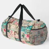 Trendige rustikale Vintage-Collage-Kunst Grunge Duffle Bag (Rechte Ecke)