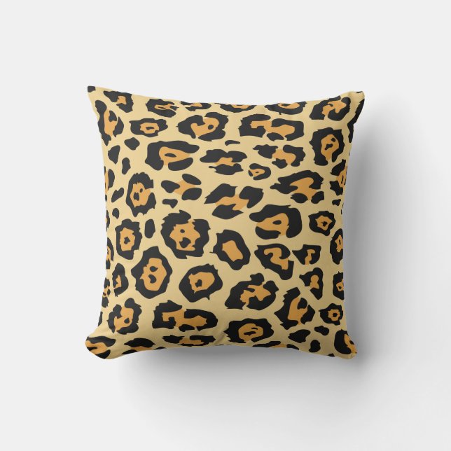 Trendige Safari-Leoparden-Spots Cheetah Print Kissen (Vorderseite)