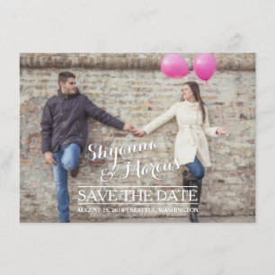 Trendige Save the Date horizontale Fotovorlage