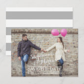 Trendige Save the Date horizontale Fotovorlage (Vorne/Hinten)