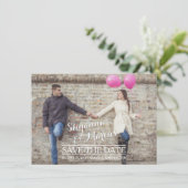 Trendige Save the Date horizontale Fotovorlage (Stehend Vorderseite)