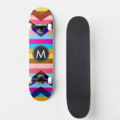 Trendige Schicke Chevron Streifen Muster #4 Skateboard (Vorne)