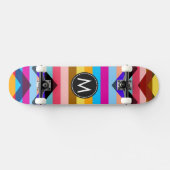 Trendige Schicke Chevron Streifen Muster #4 Skateboard (Horizontal)