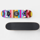 Trendige Schicke Chevron Streifen Muster #4 Skateboard (Horizontal)