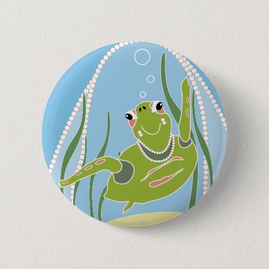 Trendige Schildkröte Button (Vorderseite)