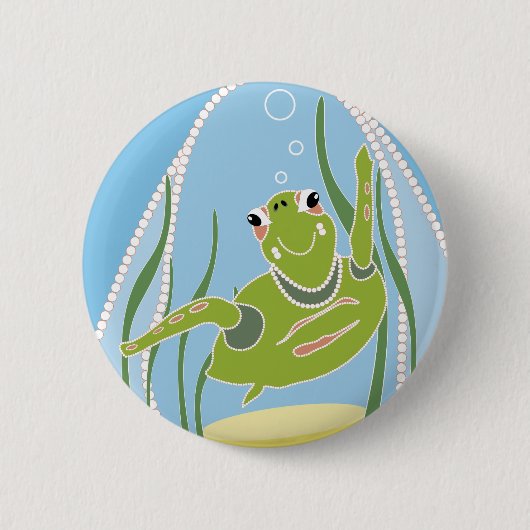 Trendige Schildkröte Button (Vorderseite)