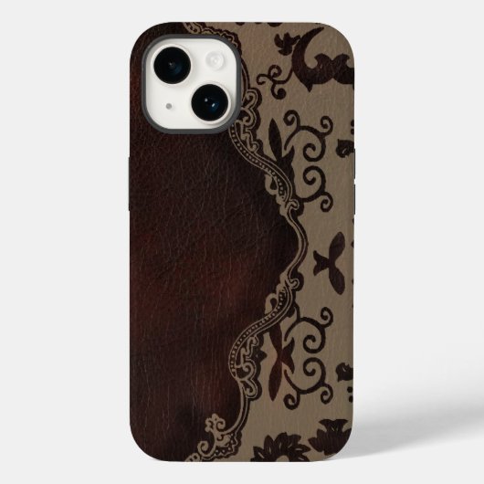 trendige Schokolade Braun Leder Damask iPhone5 Geh Case-Mate iPhone Hülle (Rückseite)