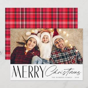 trendige Schrift fröhliche Weihnachtskarte Feiertagskarte