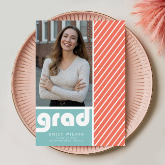 Trendige Schrift Graduiert Einfach Foto Abschlussf Ankündigung