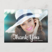 Trendige Schriftart Danke Foto Abschluss Postkarte (Vorderseite)