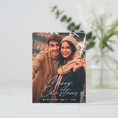 trendige Schriftzeichen fröhlich Weihnachten Postkarte (Stehend Vorderseite)