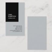 Trendige, schwarz-grau vertikale, einzigartige Vis Visitenkarte (Vorne/Hinten)