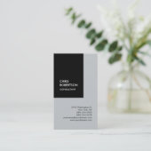 Trendige, schwarz-grau vertikale, einzigartige Vis Visitenkarte (Stehend Vorderseite)