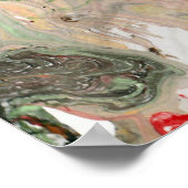 Trendige Schwarz Rot Braun Grün Moderne Abstrakte Poster (Ecke)