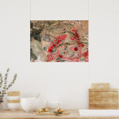 Trendige Schwarz Rot Braun Grün Moderne Abstrakte Poster (Küche)