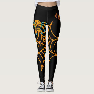 trendige, schwarz-schöne Spider Web-Leggings Leggings