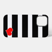 Trendige Schwarz-Weiß-Gestreift iPhone Hülle (Rückseite (Horizontal))