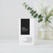 Trendige Schwarz-weiße, einzigartige Visitenkarte (Stehend Vorderseite)
