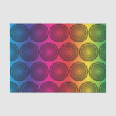 Trendige schwarze Kreise auf Rainbow-Hintergrundmu Seidenpapier (Vorderseite)