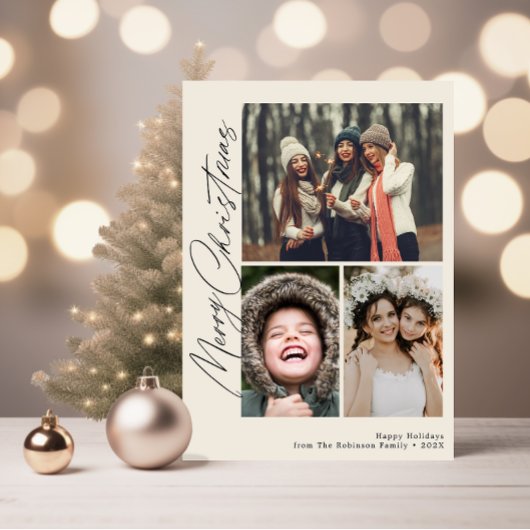 trendige schwarze Schrift fröhlich Weihnachten